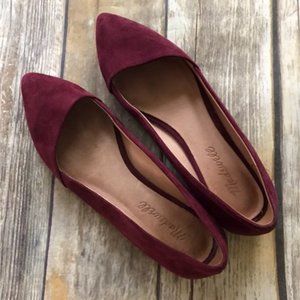 Madewell Suede Pointed Toe Mira Flat